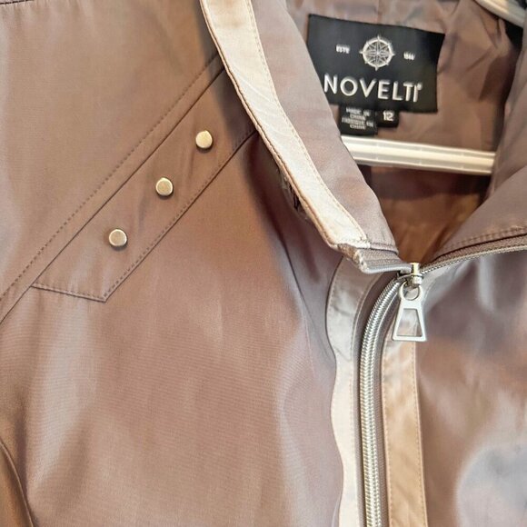 Ladie's coat, raincoat, 3 season, knee length, Beige, Size 12 - Picture 5 of 11